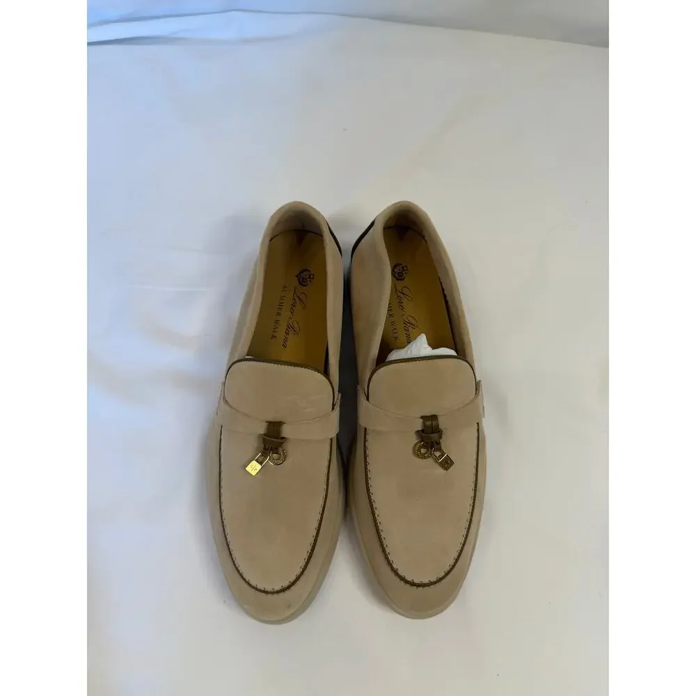 Loro Piana Summer Walk Loafers EU 38 Butter Suede Ladies Made in Italy